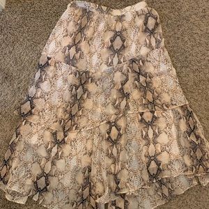 Olivaceous Snakeskin Maxi Skirt